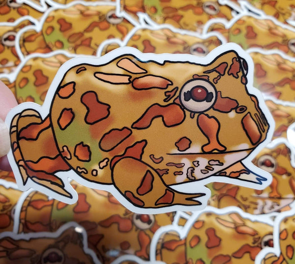 Albino Pac-Man Frog Sticker