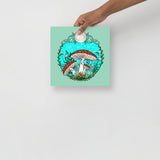 Mushrooms and Crystals Poster