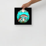 Mushrooms and Crystals Poster