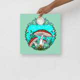 Mushrooms and Crystals Poster