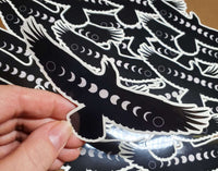 Moon Phases Crow Sticker