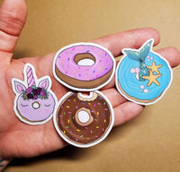 Set of Four Donuts Stickers