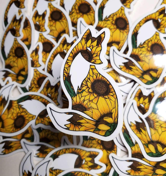 Sunflower Fox Sticker