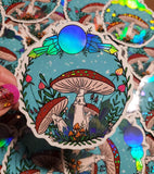 Mushrooms and Crystals Sticker