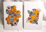 Honeycomb Bees Art Print Set