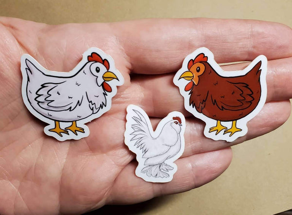 The Girls Chicken Stickers Set