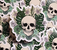 Leafy Greens Skull Sticker