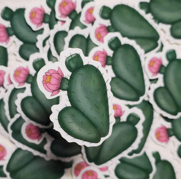 Pink Flower Cactus Sticker