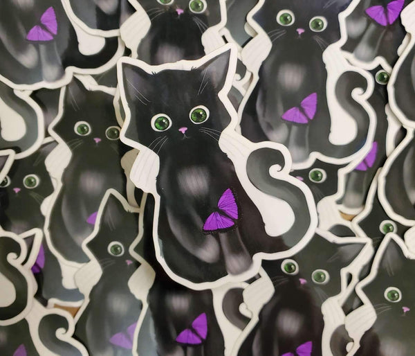 Black Kitty Sticker
