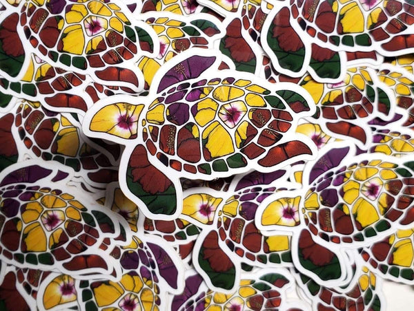 Hibiscus Turtle Sticker