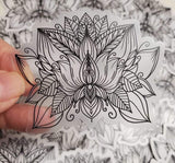 Lotus sticker on clear