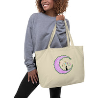 Witchy Cat Moon Large Organic Tote